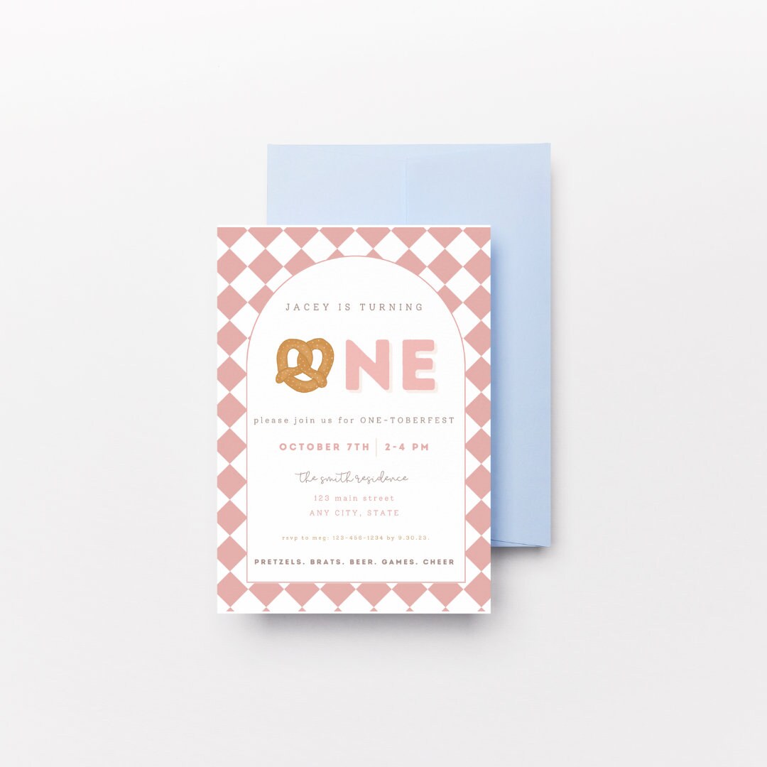 Octoberfest Party Invitation Birthday October Invitation Onetoberfest ...