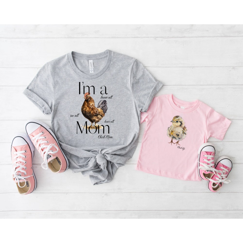 Mommy And Me, Mommy And Me Shirt, Farm Mom Shirt, Farm, Shirt, T-Shirt, Women’S Shirt, Fun Shirt, Chicken Shirt, Mother’S Day Shirt Printfushion