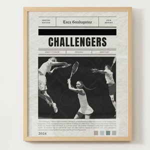 Challengers Retro Zeitungsdruck, Challengers Poster, Film Digitaldruck, Film Digitaldruck, Filmposter Digitaldruck, Challengers