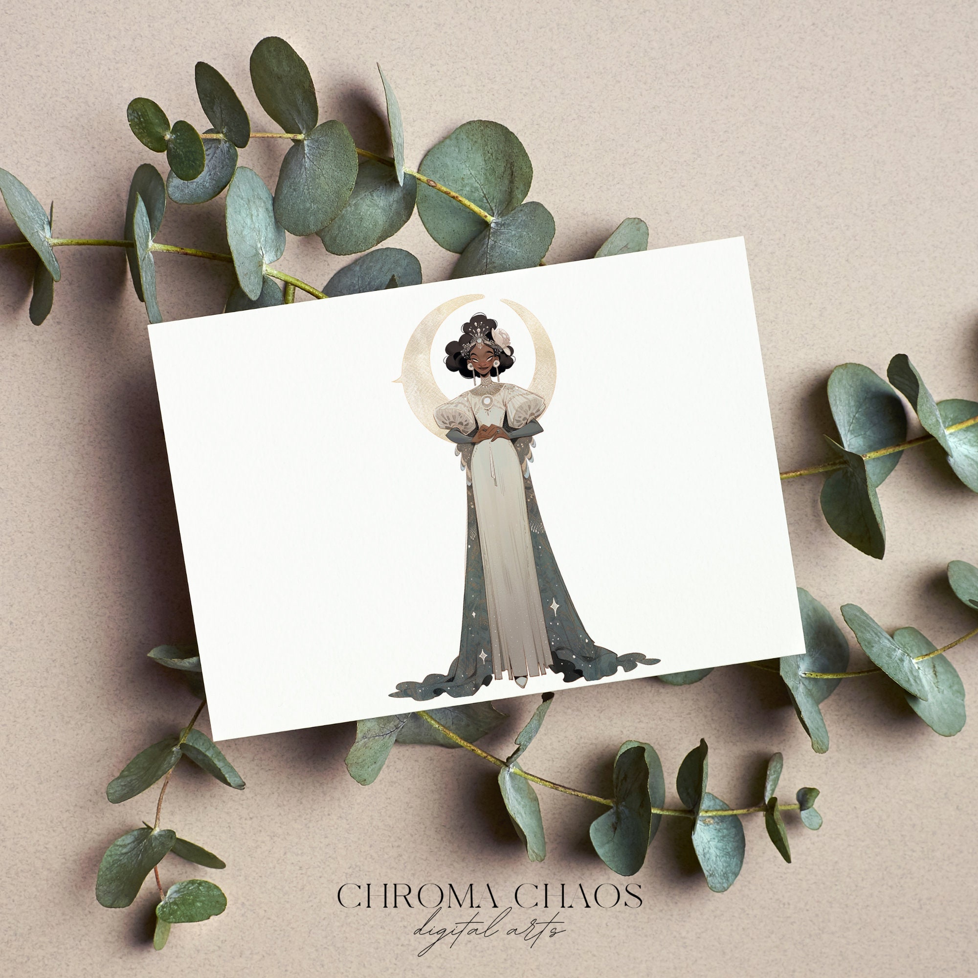 45 Moonlight Queens Clipart Bundle, Queen of Halloween, Vintage Witch