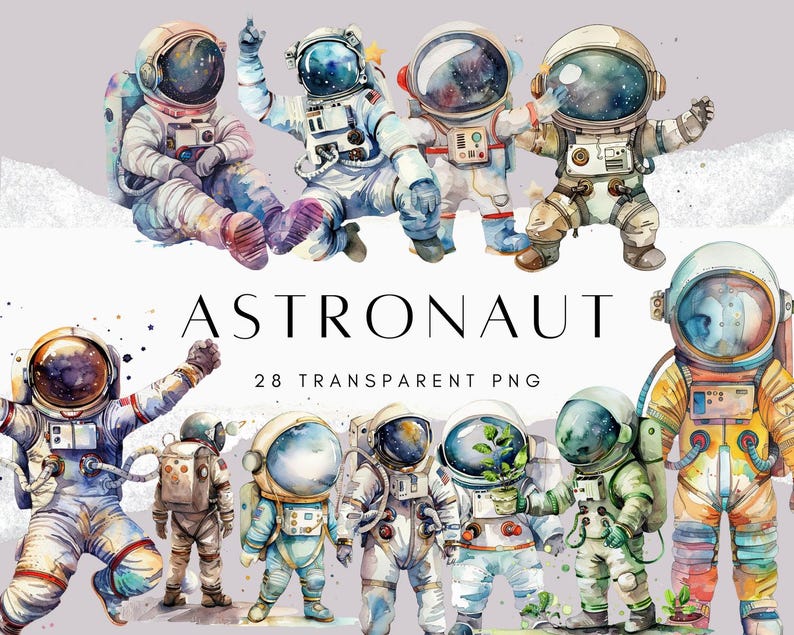 Astronaut Text Watercolor Astronaut Clipart, Astronaut PNG, Nursery Decor PNG, Nursery ...