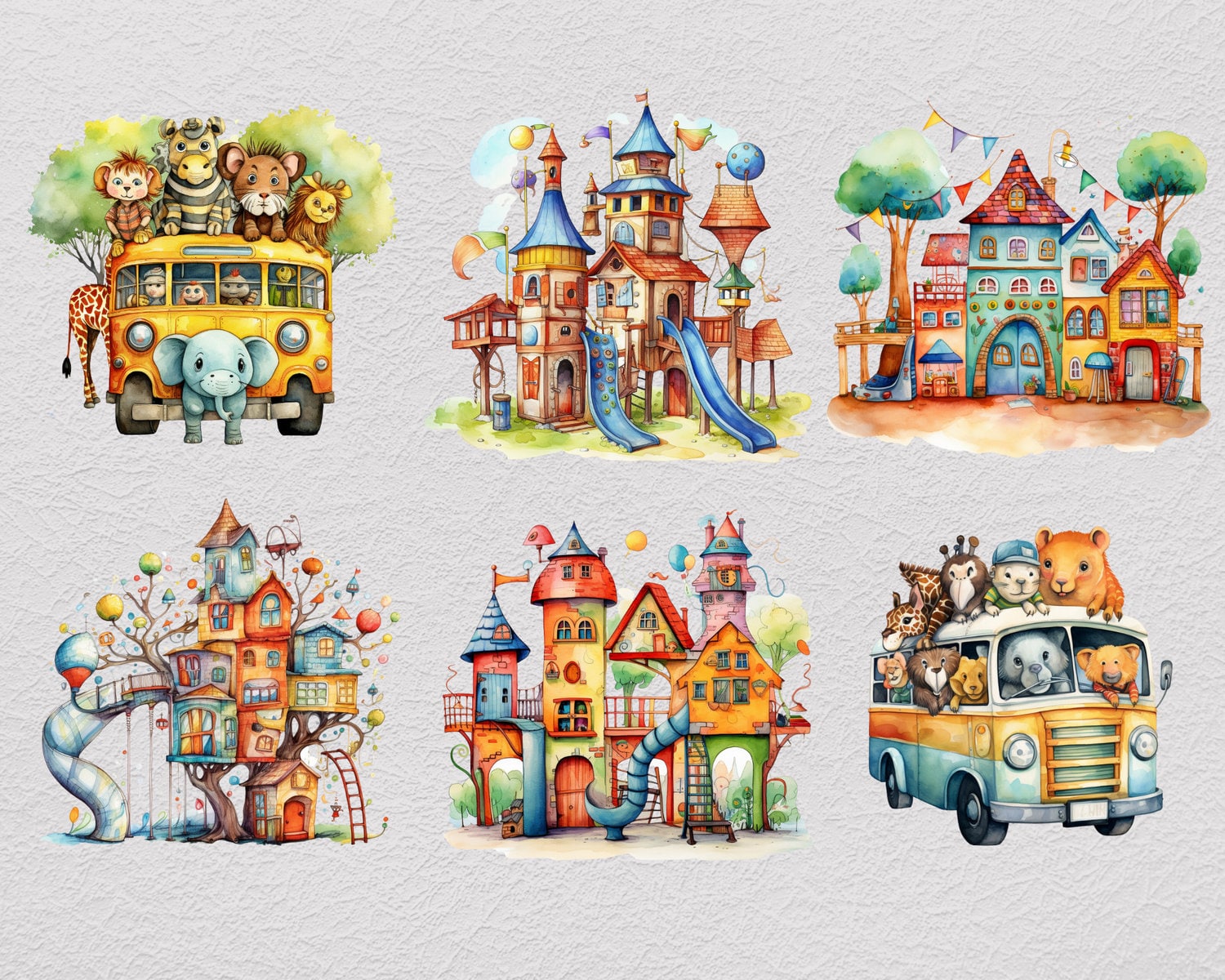 Back to School Clipart PNG Bundle, Transparent Clip Art for Kids ...