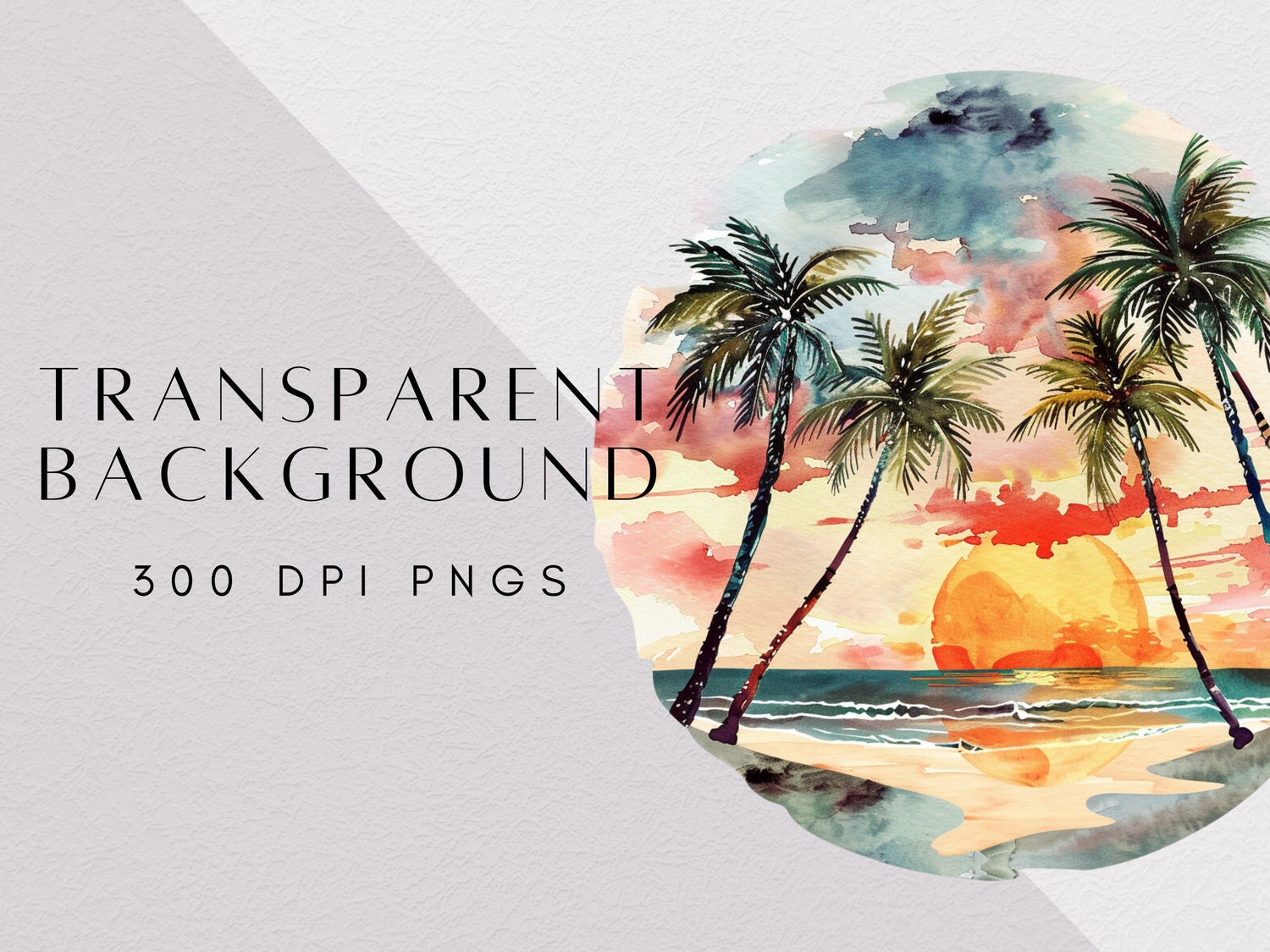 Summer Beach Sunset Clipart PNG Bundle Transparent Background Clip Art ...
