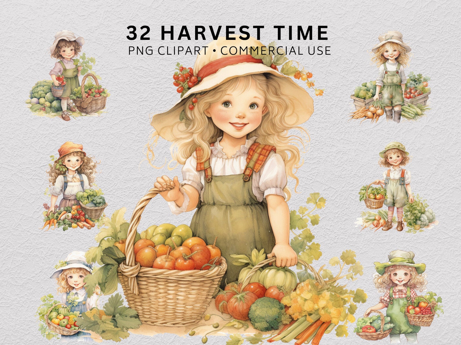 Harvest Season Clipart PNG Sublimation Bundle, Harvest Time Clipart ...