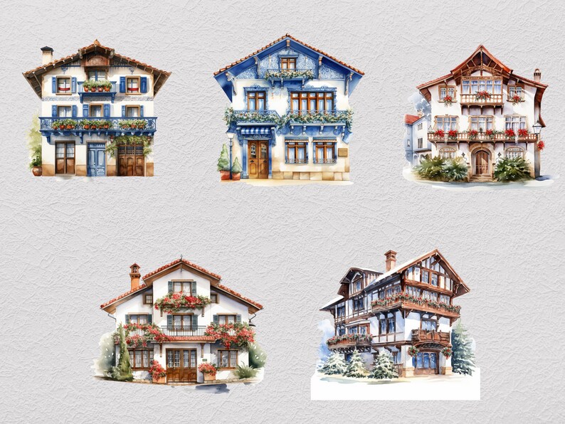 Basque House Clipart, Basque PNG, Architecture Clipart, Vintage ...
