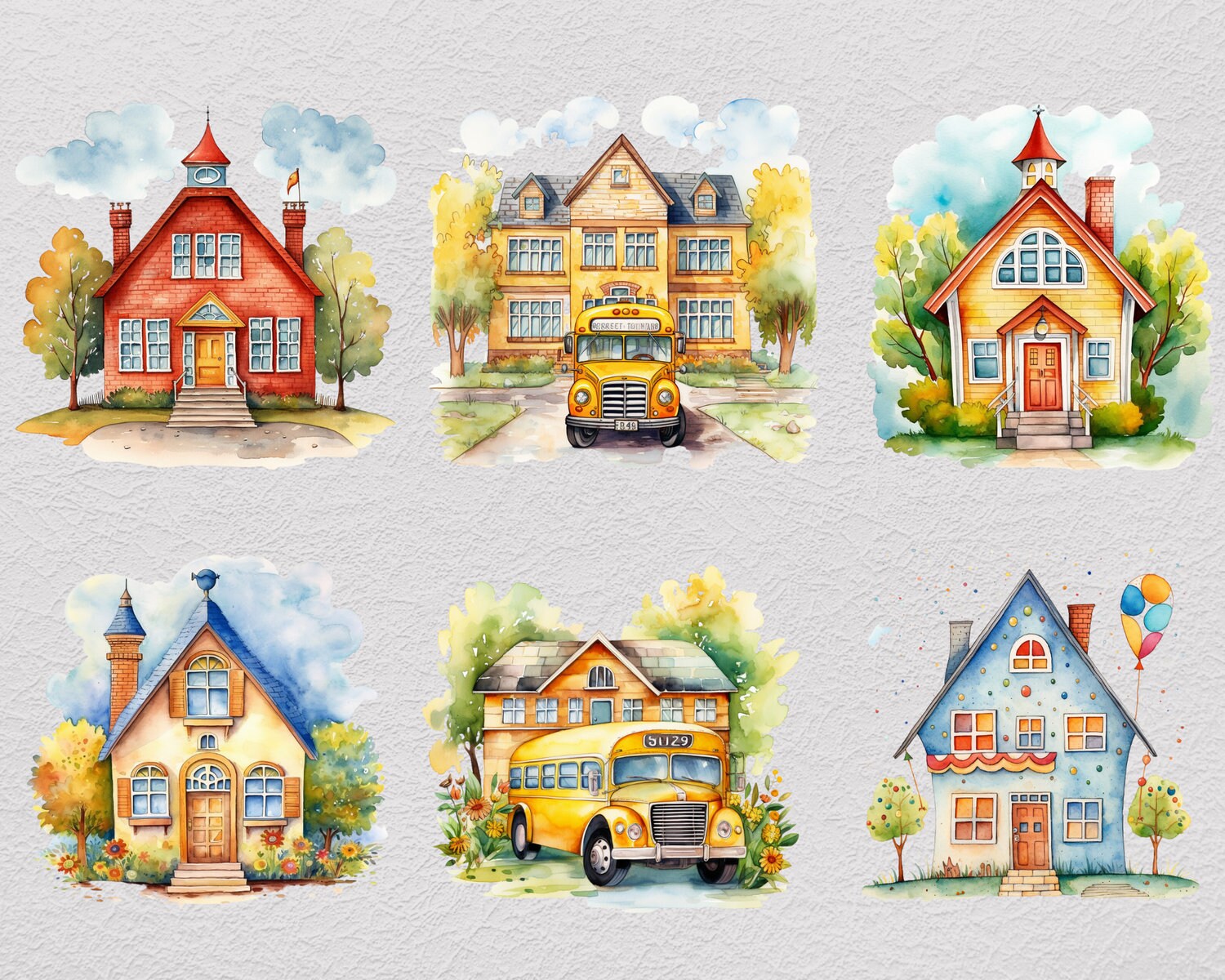 Back to School Clipart PNG Bundle, Transparent Clip Art for Kids ...