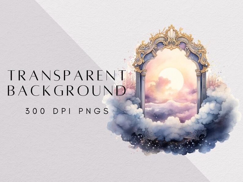 28 Watercolour Celestial Frames Clipart Bundle, Fantasy Clipart ...