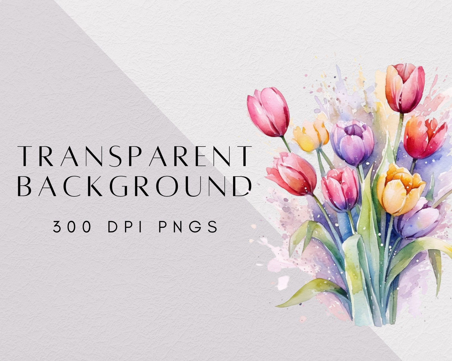 50 Watercolor Tulip Clip Art, Tulip Floral Bouquets in PNG Format ...