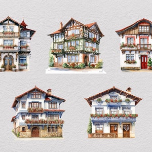 Basque House Clipart, Basque PNG, Architecture Clipart, Vintage ...
