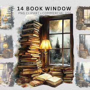 Book Window Clipart PNG, Decoration Clip Art, Scrapbook Junk Journal Paper Craft, Digital Sticker by ChromaChaos