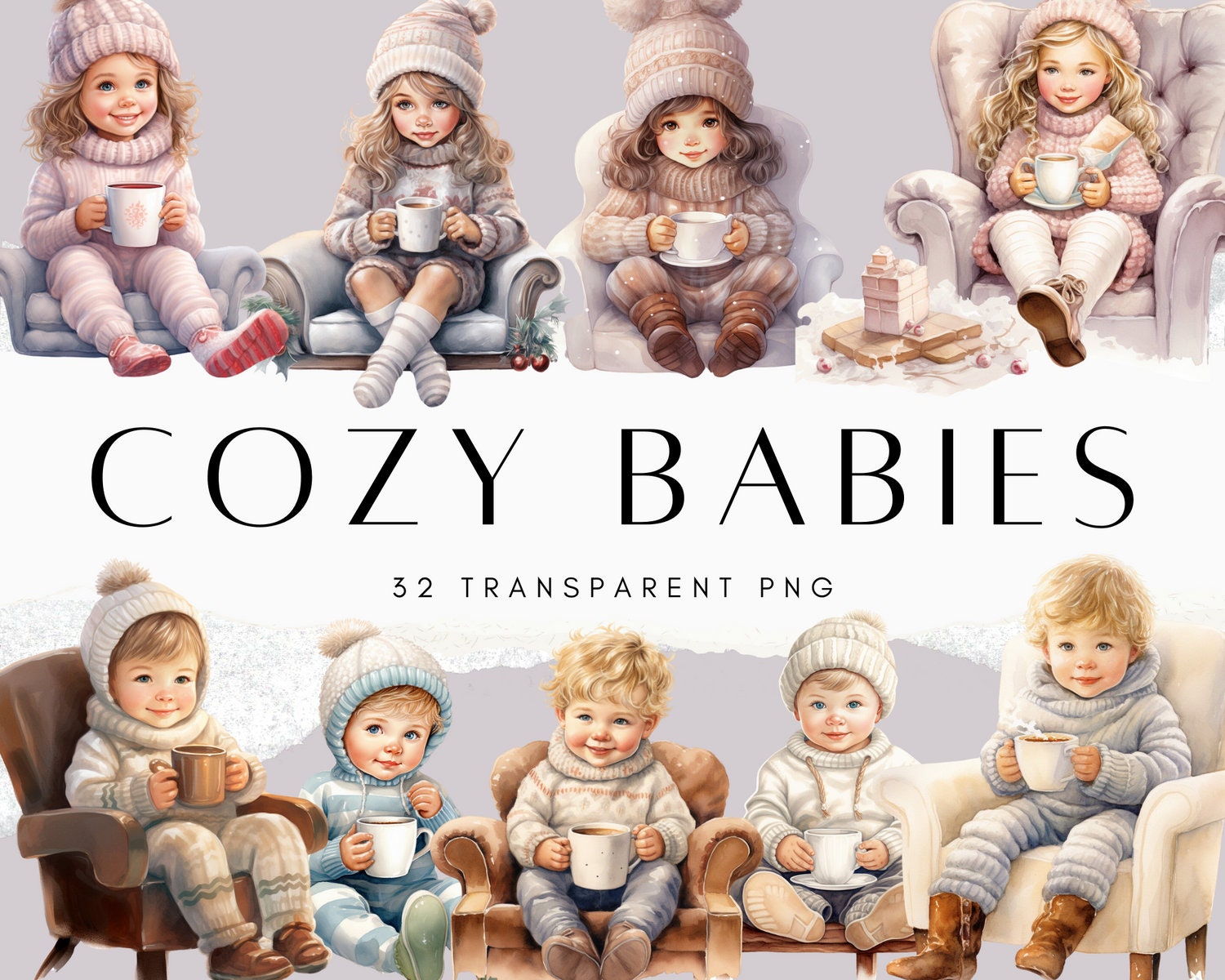 Cozy Baby Clipart PNG Sublimation Bundle, Baby Clipart, Newborn PNG ...