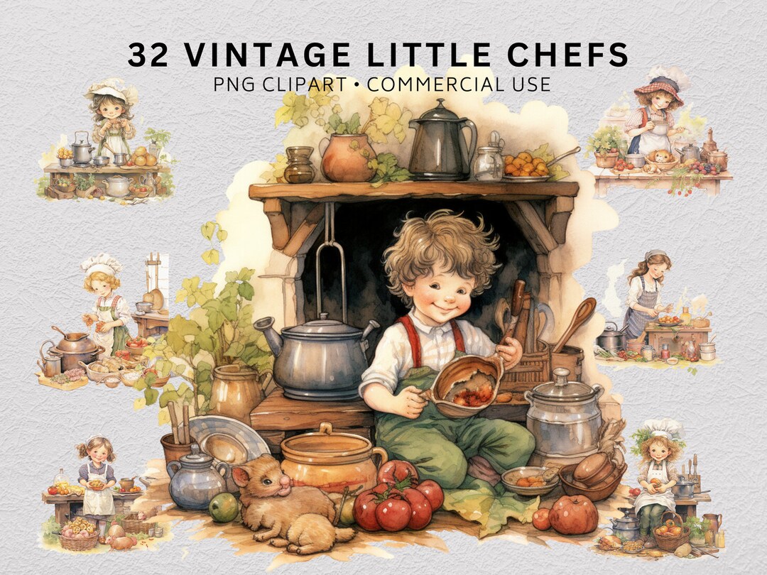 Vintage Little Chef Clipart PNG, Chef PNG, Sublimation Bundle, Chef ...