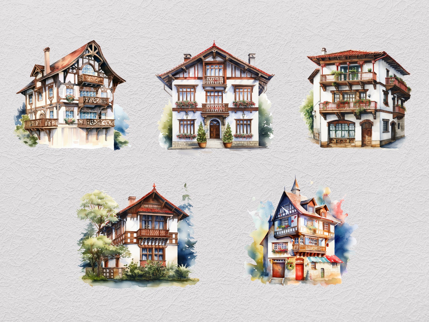 Basque House Clipart, Basque PNG, Architecture Clipart, Vintage ...