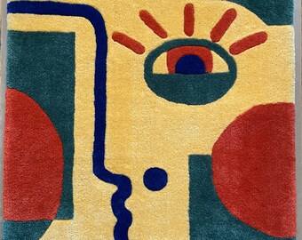 Тафтинговый ковер ручной работы | Абстракция | Уникальный дизайн | 100% акрил | Абстрактное искусство