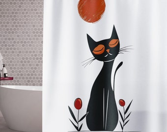 Feline Sun Basker Shower Curtains