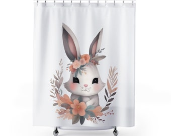 Bunny in Bloom Shower Curtain