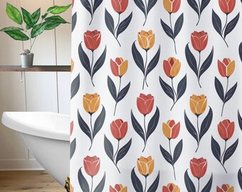 Boho Chic Tulips Shower Curtain