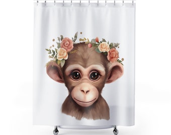 Sweet Blossom Monkey Shower Curtain