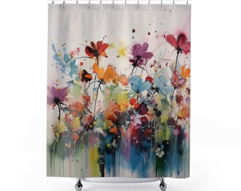 Watercolor Floral Fusion Shower Curtain