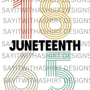 1865 Juneteenth PNG – Modern Line Art Digital Download – Freedom Day Sublimation Design for T-Shirts, Mugs & More