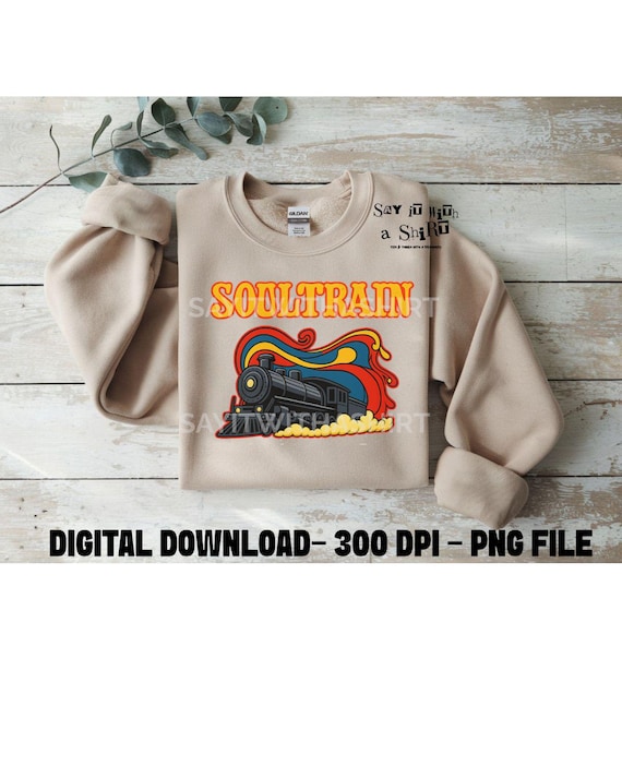 Soul Train PNG: 70s Retro Clipart, Afro Funk Design (Digital Download)