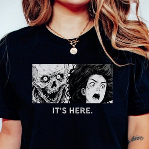 Creepy Halloween Manga Shirt, Anime Tshirt, Gift for Goth Girlfriend, Boyfriend, Manga Lover Tee Shirt, Vintage Horror Comic Book T Shirt
