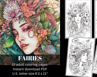 Fae Folk: Fairy Coloring Pages - Adult Coloring Pages