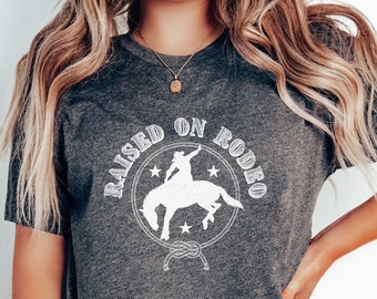 Raised on Rodeo Shirt, Bucking Bronco Shirt, Rodeo T-shirt, Rodeo Lovers Tshirt for Men, Women