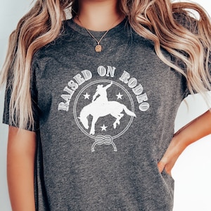Raised on Rodeo Shirt, Bucking Bronco Shirt, Rodeo T-shirt, Rodeo Lovers Tshirt for Men, Women