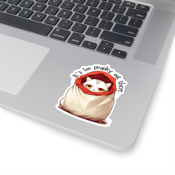 Sticker Crying Cat Meme Funny Face Sticker Decal for Laptop Phone Size 5  inches