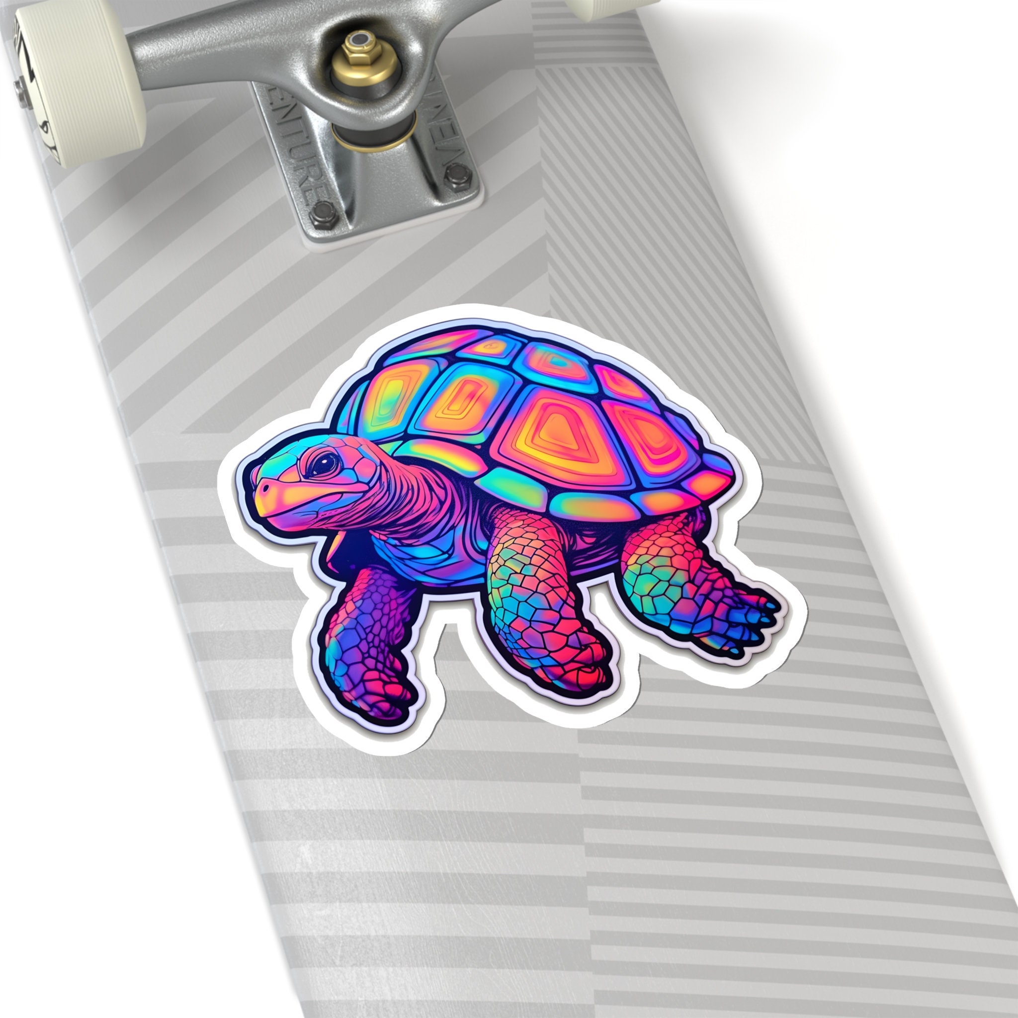 Turtle Sticker, Neon Turtle, Psychedelic Colors Sticker, Baby Turtle ...