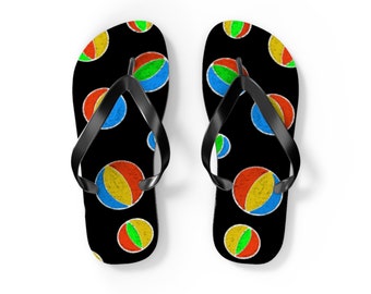 Beach Ball Design Beach Flip Flops/Thongs