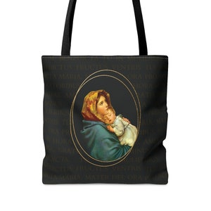 Katholische Einkaufstasche - Madonnina, Madonna der Straßen, Madonna del Riposo, Roberto Ferruzzi Gemälde - Religiöses Geschenk für Christen