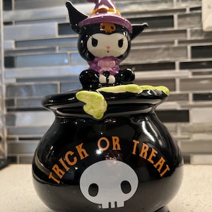 Ceramic decor-Hello Kitty-Halloween-Goth-Vintage-Jar-Gift for her