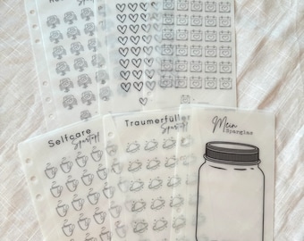 A6 transparent, matte envelopes with savings pots challenges for budgeting