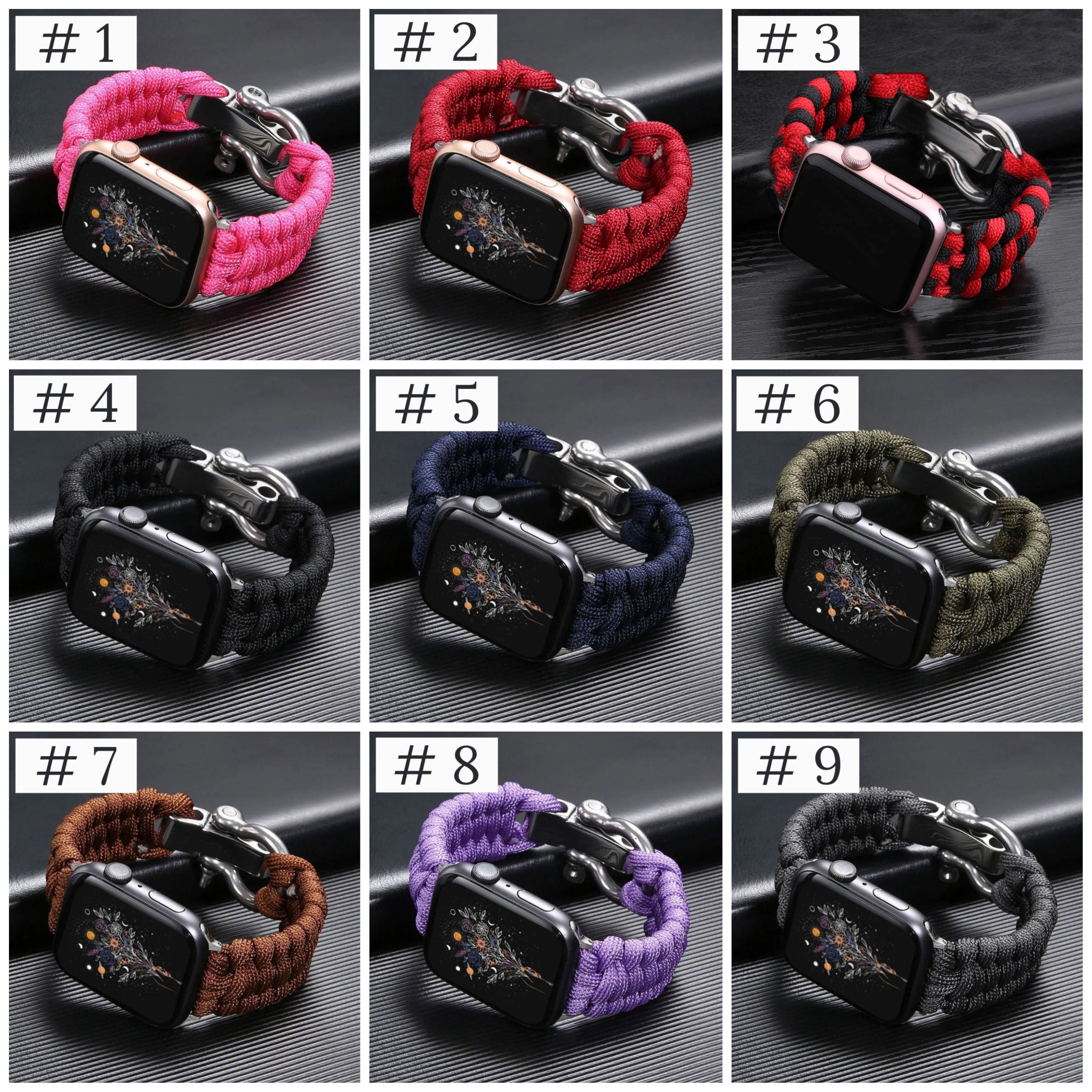 Paracord Iwatch Survival Outdoor Braided Apple Watch Band Etsy