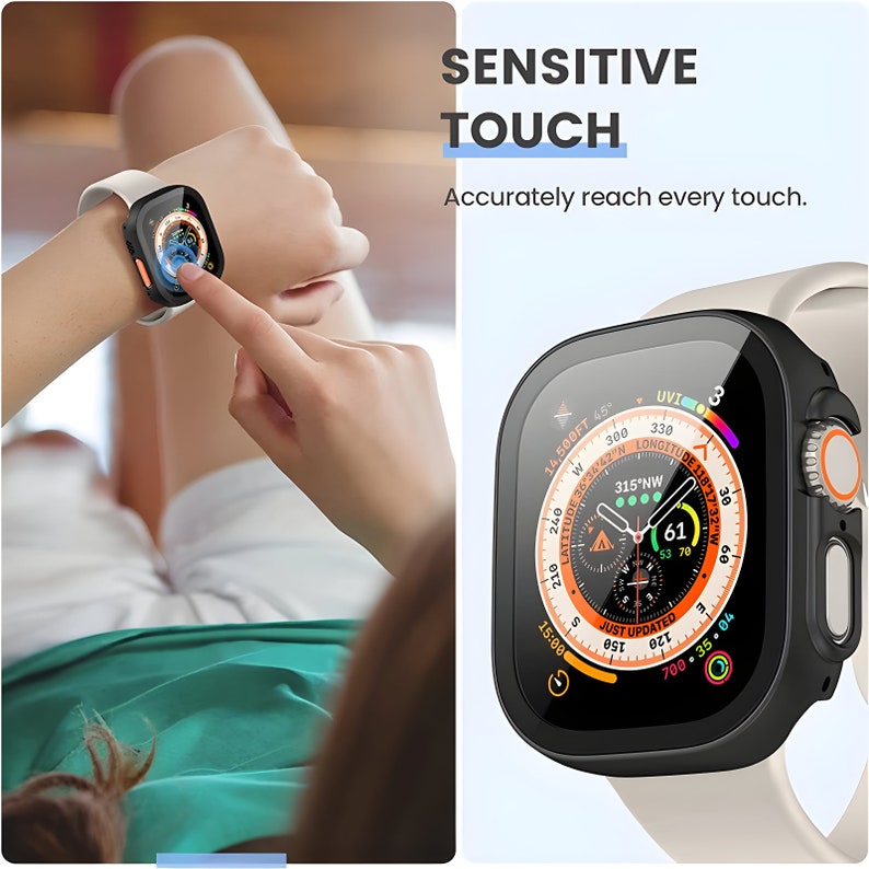 Apple Watch Tempered Glass Case W/ Bumper Iwatch Case Protector for