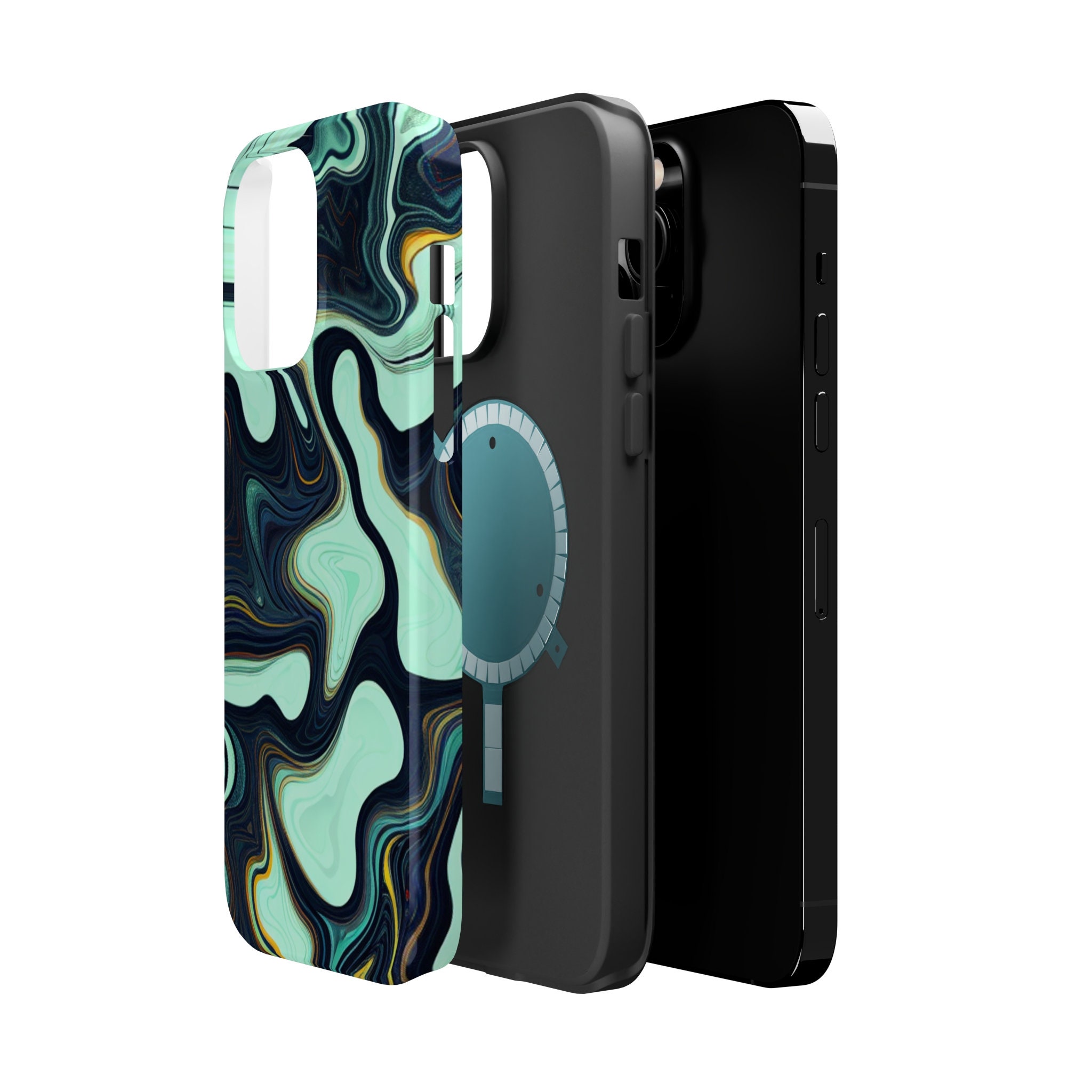 Green Marble Magsafe iPhone Case Wireless Charging iPhone Case Green