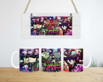 Invader Zim Mug Design | 11oz Sublimation Template | Digital Download PNG