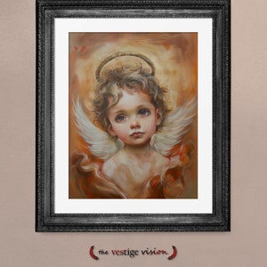 Cupid Portrait | Cherub | Cute Angel | Love | Roman | Vintage Painting | Valentine Decor | Printable Download up to 36&quot;w x 54&quot;h!