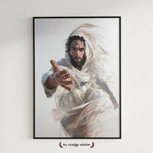 Jesus Christ our Savior | Helping Hand | Follow Me | Faith | Christian Art | Realistic | Digital Download Printable up to 36&quot;w x 54&quot;h!