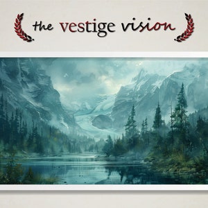 Glacier Valley | Cold Mountain | Winter Forest | Nature Painting | Decor | Digital Download Printable up to 60&quot;w x 30&quot;h!