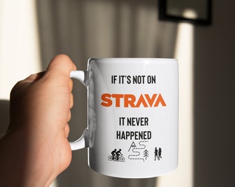 Strava Mug, Strava Coffee Mug, Runner Mug Gift, Cyclist Present Gift, Strava Running Gift, Bike Mug, Cycling Gifts, Strava Gift