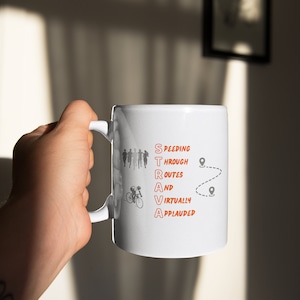 Strava Becher, Strava-Kaffeebecher, Läuferbecher Geschenk, Radfahrer Geschenk Geschenk, Strava-Laufgeschenk, Fahrradbecher, Radsportgeschenke, Strava-Geschenk