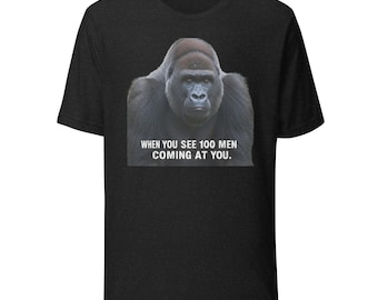 100 Men vs Gorilla Debate T-Shirt: Funny Trending Tee