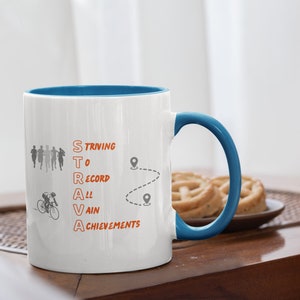 Strava Becher, Strava-Kaffeebecher, Läuferbecher Geschenk, Radfahrer Geschenk Geschenk, Strava-Laufgeschenk, Fahrradbecher, Radsportgeschenke, Strava-Geschenk