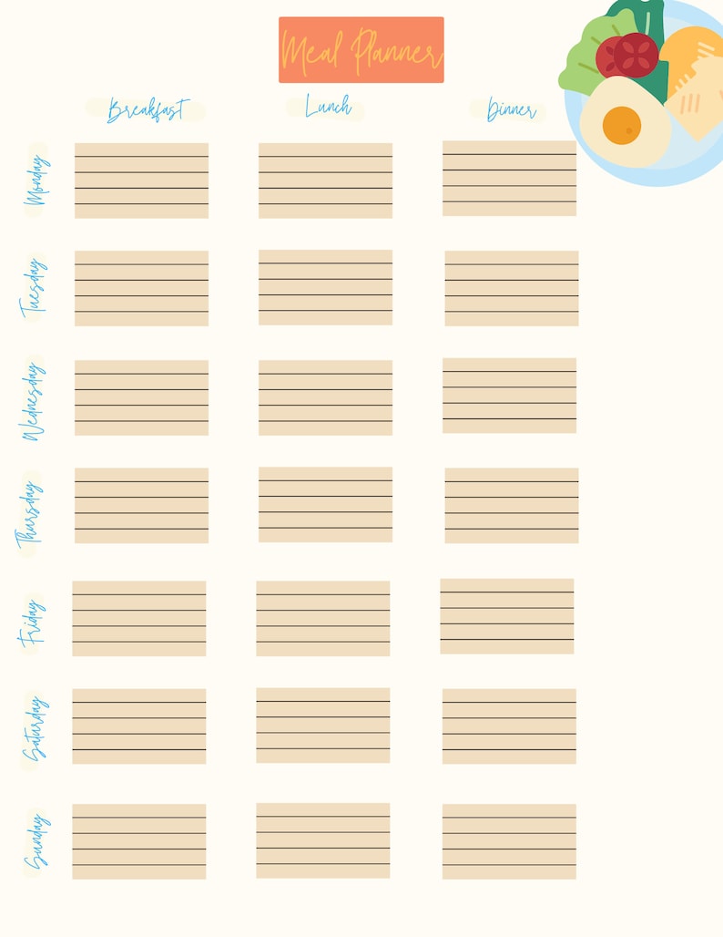 Matching Grocery List & Meal Planner Bundle - Etsy