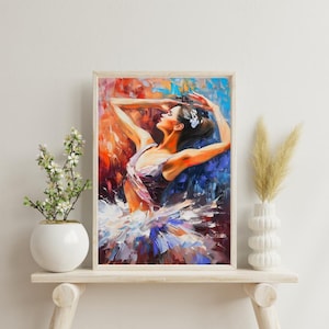 Ballerina Dancing Girl, Close up, Digital Wall Art, Elegant Ballet Print, Instant Download