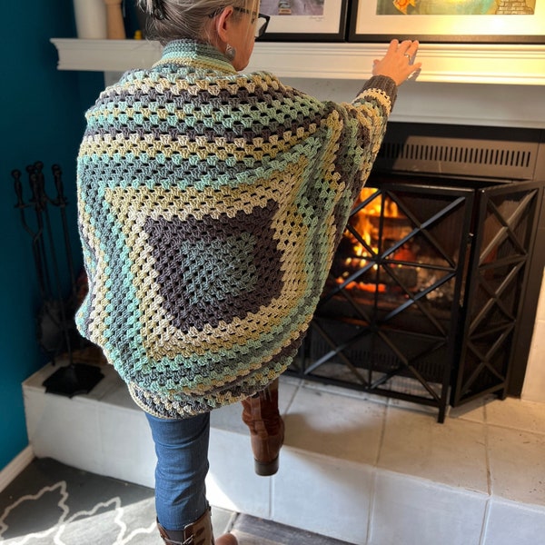 Crochet Granny Square Shrug Pattern Etsy