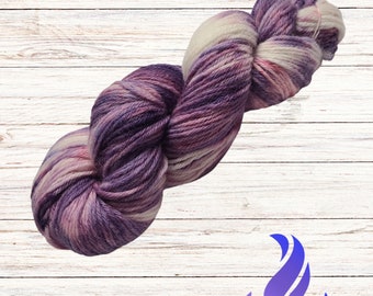 Hand Dyed Wool Yarn - Worsted - Blackberry